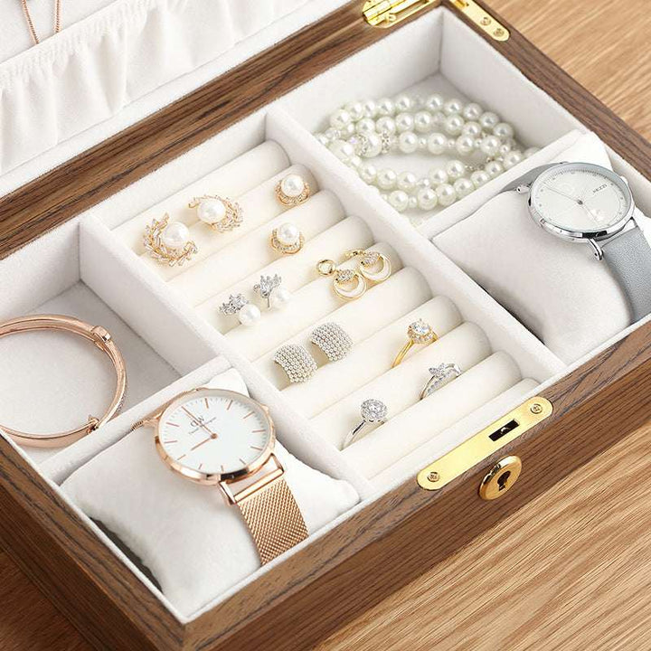 Solid Wood Jewellery Box with Jewellery