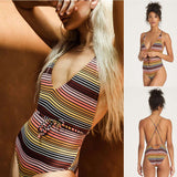 Striped One-piece Swimsuit