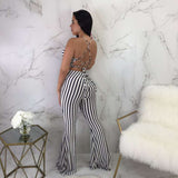 Striped Slim-fit Jumpsuit Women