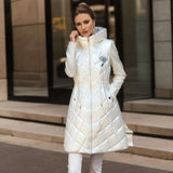 Stylish and Functional Mid-Length Women's Glossy Padded Vest Coat