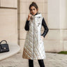 Stylish and Functional Mid-Length Women's Glossy Padded Vest Coat