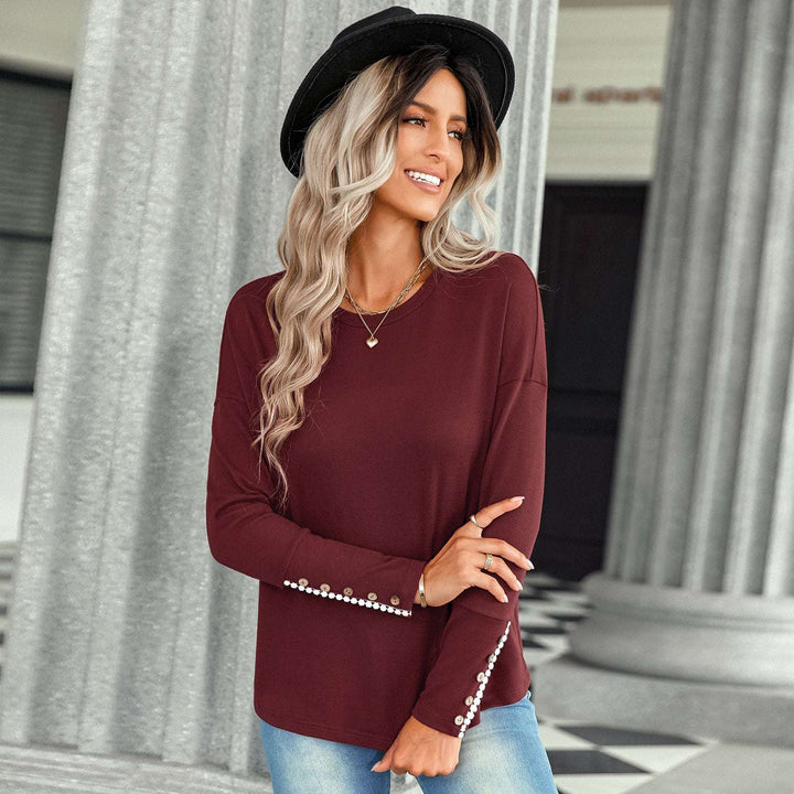 Stylish Loose Fitting Solid Color Top