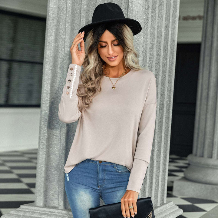 Stylish Loose Fitting Solid Color Top