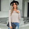 Stylish Loose Fitting Solid Color Top