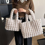 Stylish Plush Handbags in Korean Winter Fashion with High Capacity