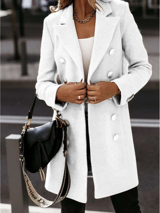 Stylish Slim-Fit Double-Breasted Wool Coat