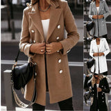 Stylish Slim-Fit Double-Breasted Wool Coat