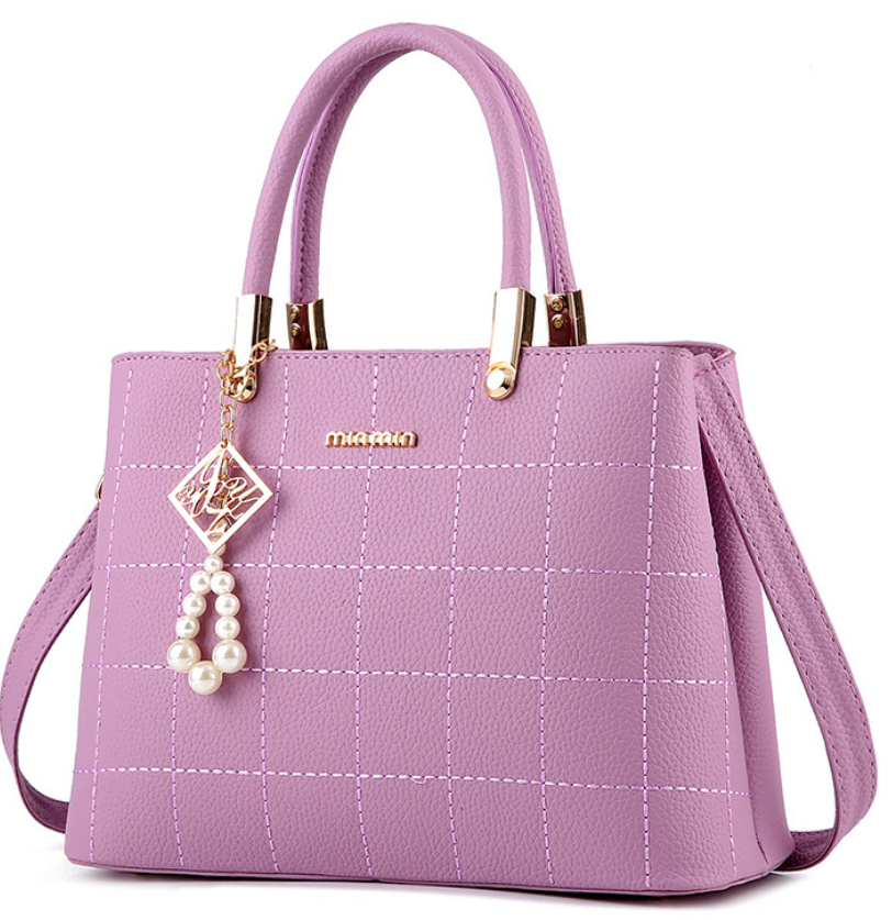 Stylish Women's Handbag with Hair Ball Detail