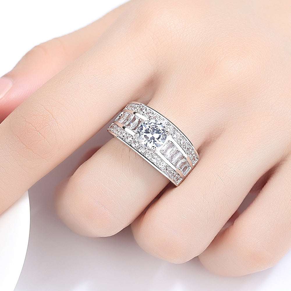 Sumptuous Creative Trend Zircon Claw Heart Arrow Adjustable Ring