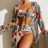 Swimwear Long Sleeved Blouse Three Piece swimsuit