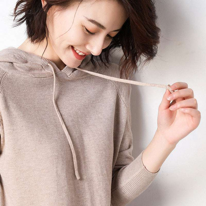 Thin Loose Fitting Hooded Sweater