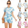 Tie-dye Athleisure Short-sleeved Suit