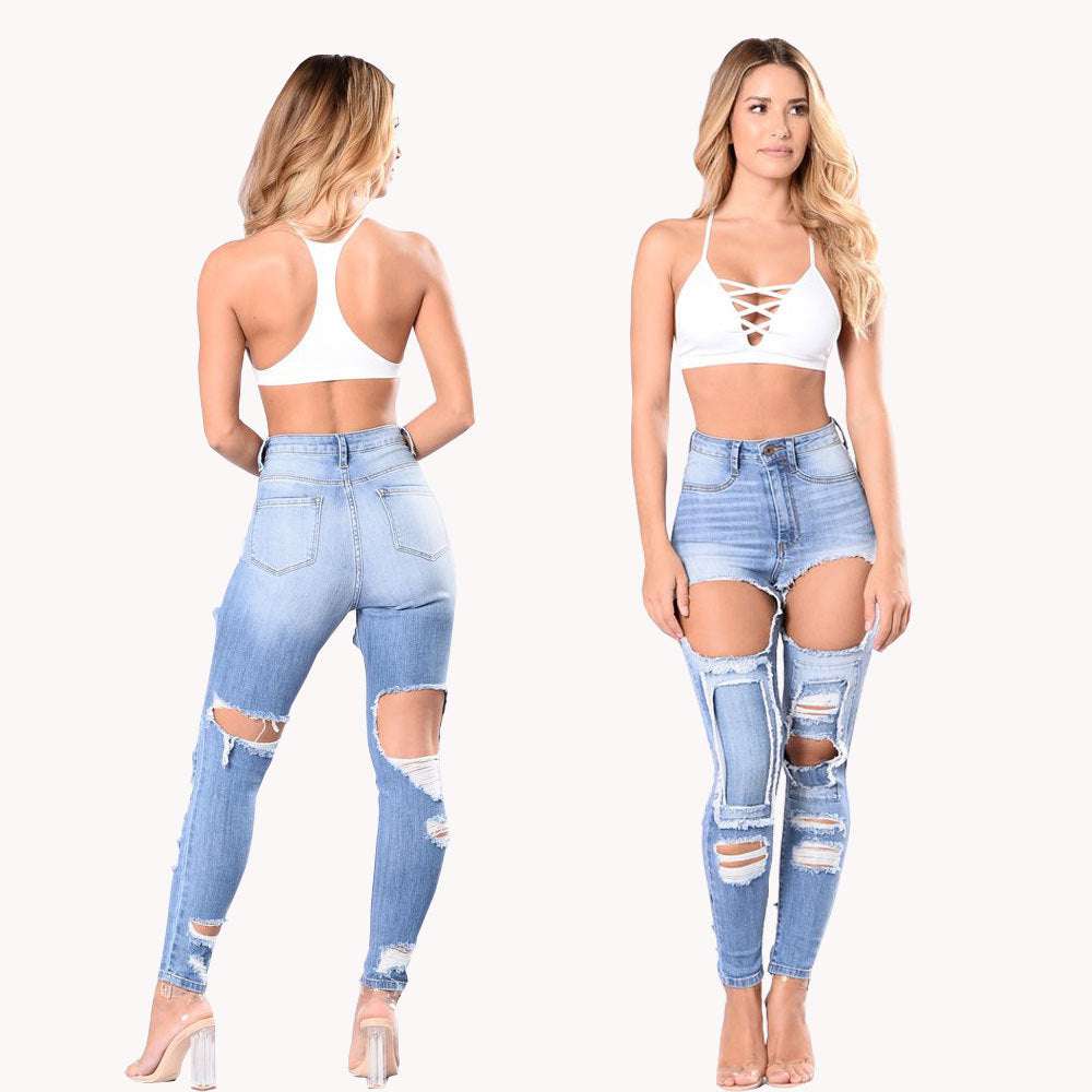 Tight Fit Stylish Ripped Jeans