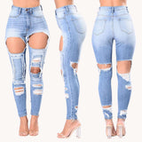 Tight Fit Stylish Ripped Jeans