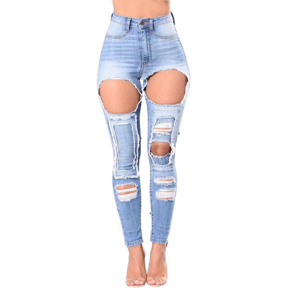 Tight Fit Stylish Ripped Jeans