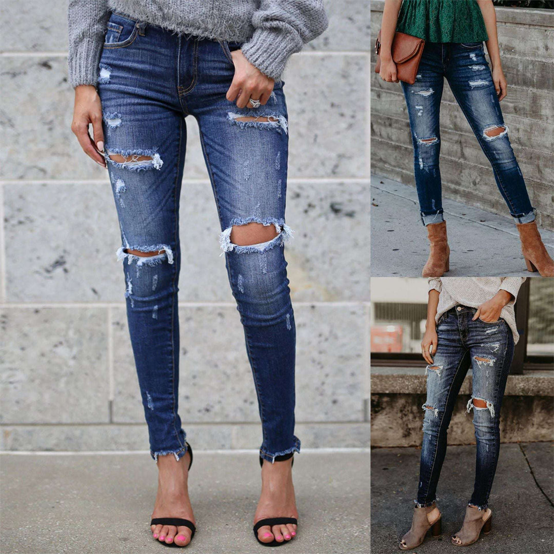 Tight Fitting Ripped Jeans