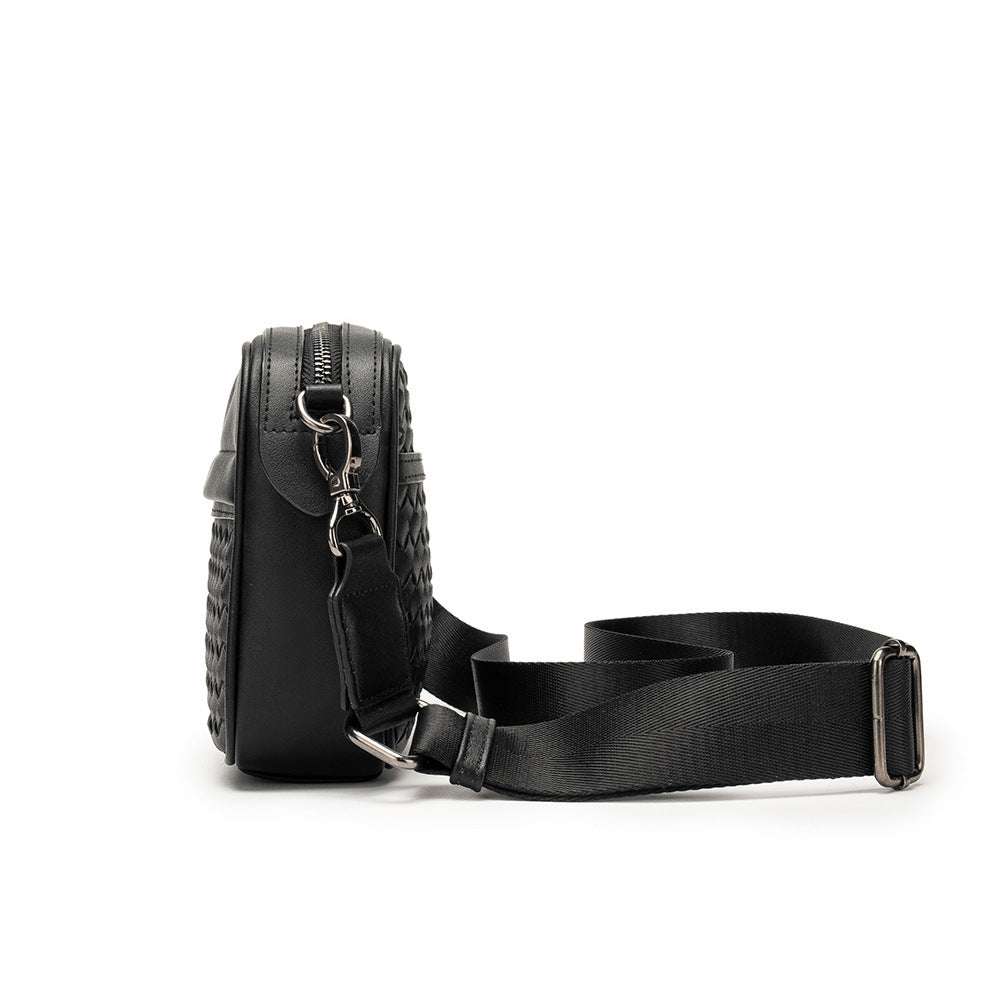 Trendy PU Leather Small Shoulder Bag in Black