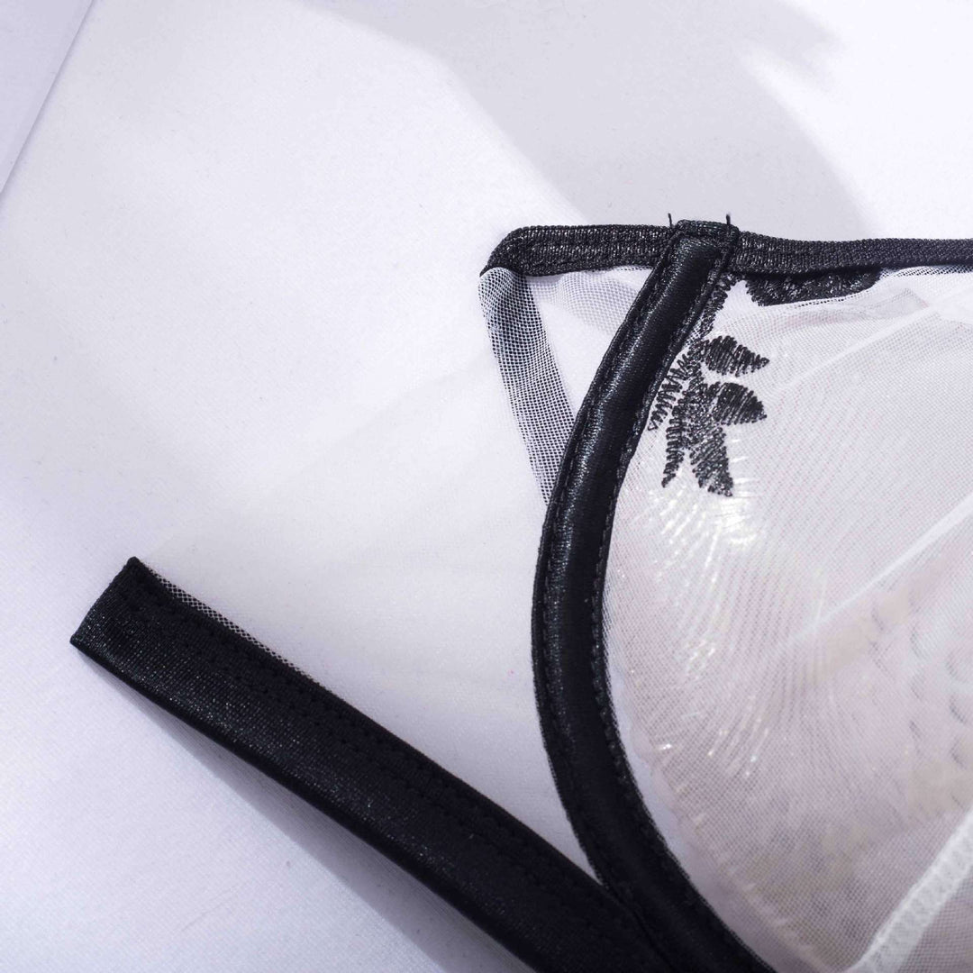 Underwear Perspective Embroidered Suspenders Set