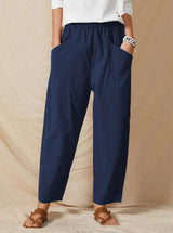 Urban Casual Loose Harem Pants Elastic Waist