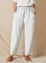 Urban Casual Loose Harem Pants Elastic Waist