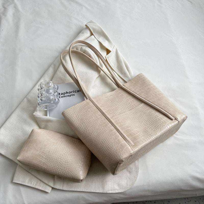 Urban Chic Soft Leather Shoulder Tote Bag