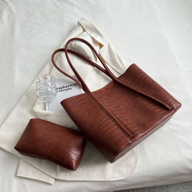 Urban Chic Soft Leather Shoulder Tote Bag