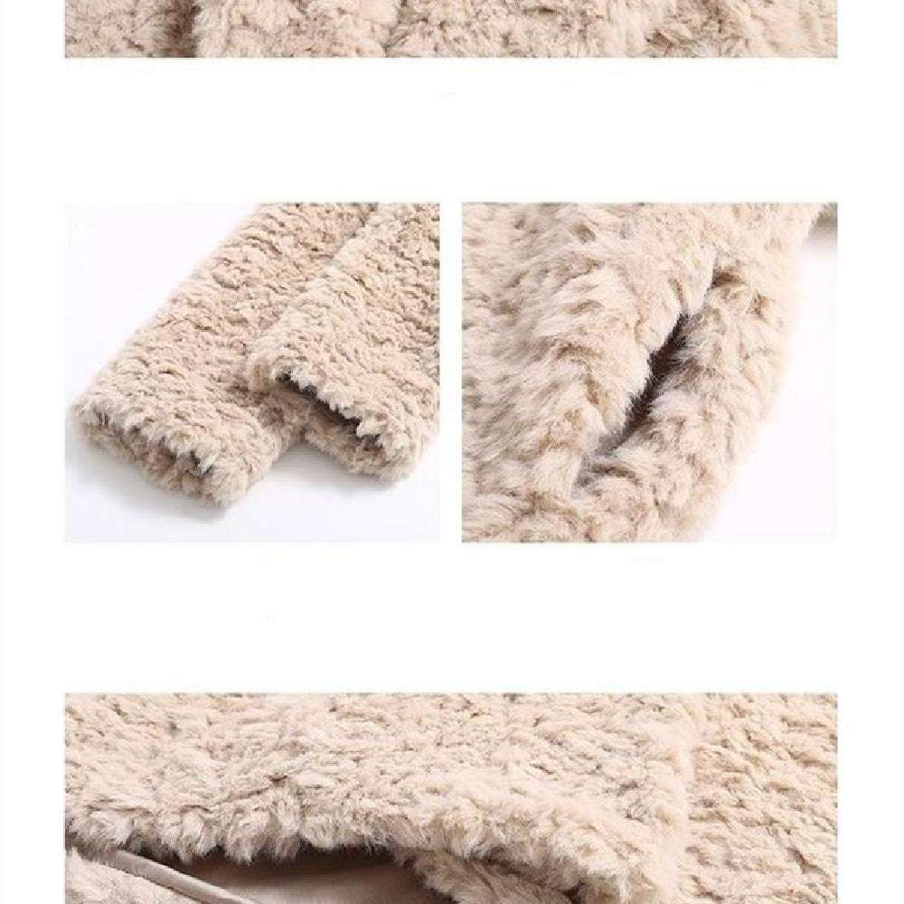 Versatile Coat Thickened Plush Long Coat