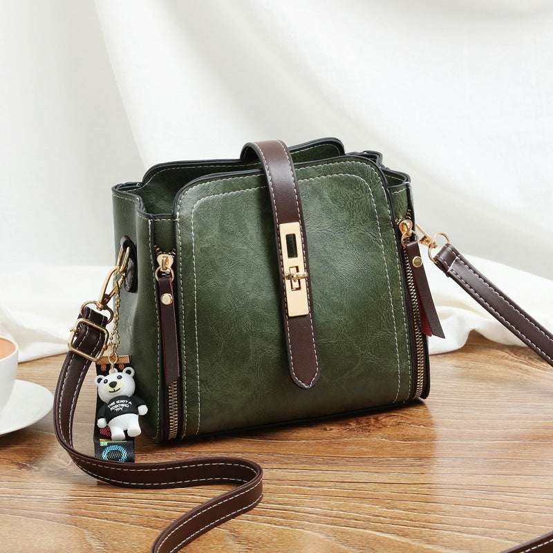 Vintage PU Leather Messenger Bag for Women