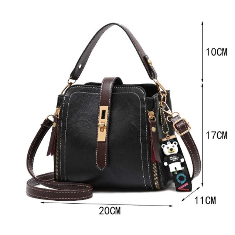 Vintage PU Leather Messenger Bag for Women