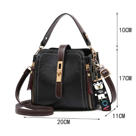 Vintage PU Leather Messenger Bag for Women