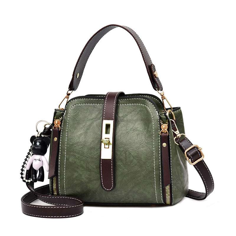 Vintage PU Leather Messenger Bag for Women
