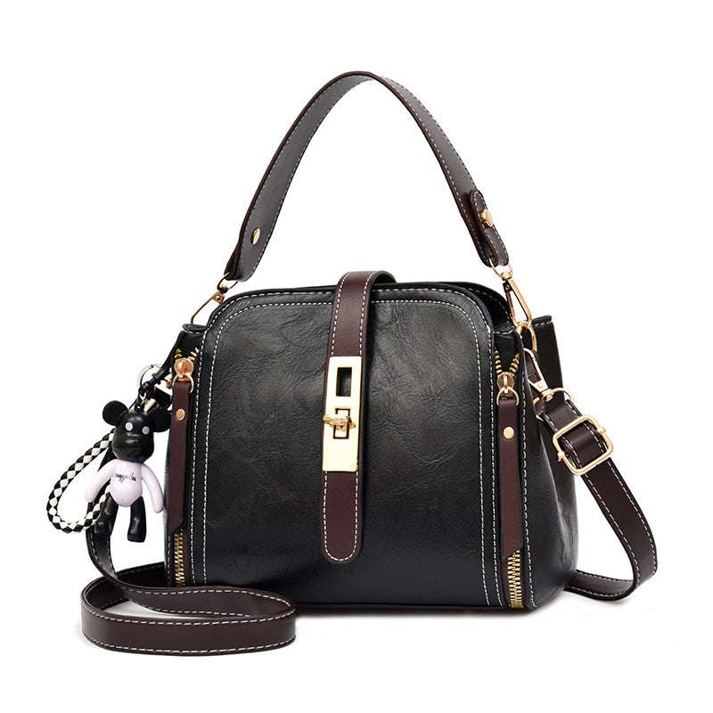 Vintage PU Leather Messenger Bag for Women