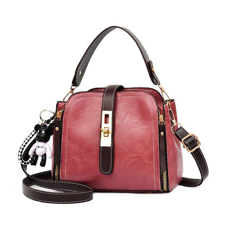 Vintage PU Leather Messenger Bag for Women