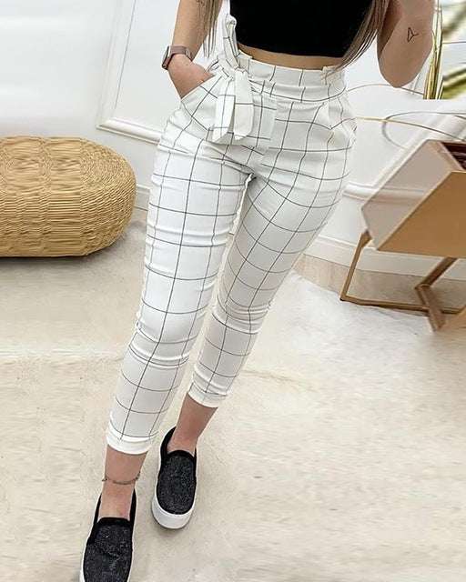 White Plaid Pants