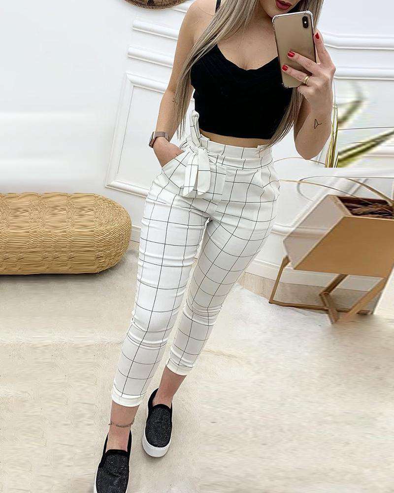 White Plaid Pants