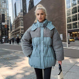 Winter Coat for Women with Lamb Wool Waist Drawstring