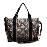 Winter Designer Rhombus Nylon Shoulder Tote Bag