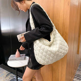 Winter Fashion Tote Shoulder Bag for Women with Warm Lining