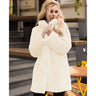 Winter Faux Fur Coat with Stand-up Collar Mid-length