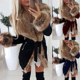 Winter fur cotton-padded coat