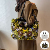 Winter Plush Flowers Shoulder Bag Handbag