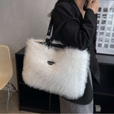 Winter Plush Flowers Shoulder Bag Handbag