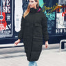 Winter women hooded long warm coats Turtleneck down jacket