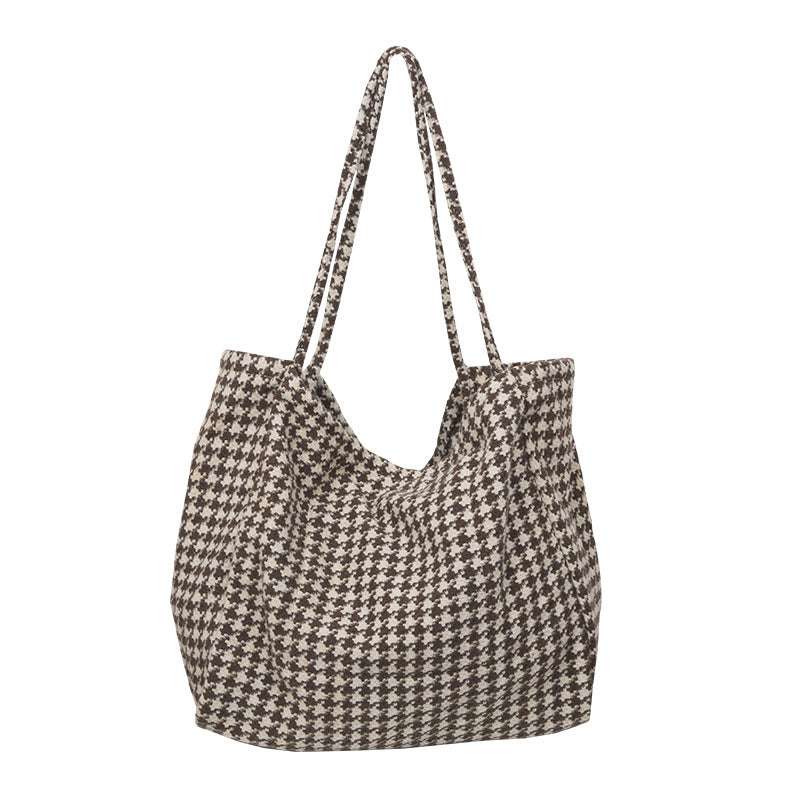 Winter Woolen Check Pattern Shoulder Bag