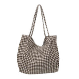 Winter Woolen Check Pattern Shoulder Bag