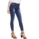 Women's beaded skinny jeans