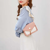 Women's Casual Small Square Crossbody Bag with Cat Lock Chain