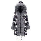 Women's Cotton Jacket With Hooded Coat And Fur Collar