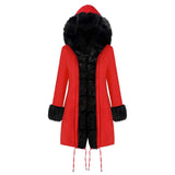 Women's Cotton Jacket With Hooded Coat And Fur Collar