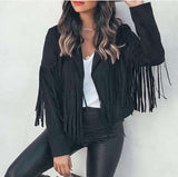 Women's Faux Suede Leather Fringe Jacket